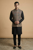 Luxury Jacquard Pashmina inspired  Waistcoat for Men in Traditional Indian Pattern