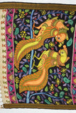 SRIKALAHASTI PEN KALAMKARI NATURAL DYED NELLORE SILK ZARI BORDER SAREE