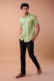 BLOCKPRINT SHIRT HALF SLIM FIT