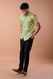 BLOCKPRINT SHIRT HALF SLIM FIT