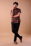 BLOCKPRINT SHIRT HALF SLIM  FIT