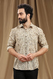 Exquisite Hand Block Print Kalamkari Cotton Shirt with Full Sleeves - Traditional Art Meets Modern Style