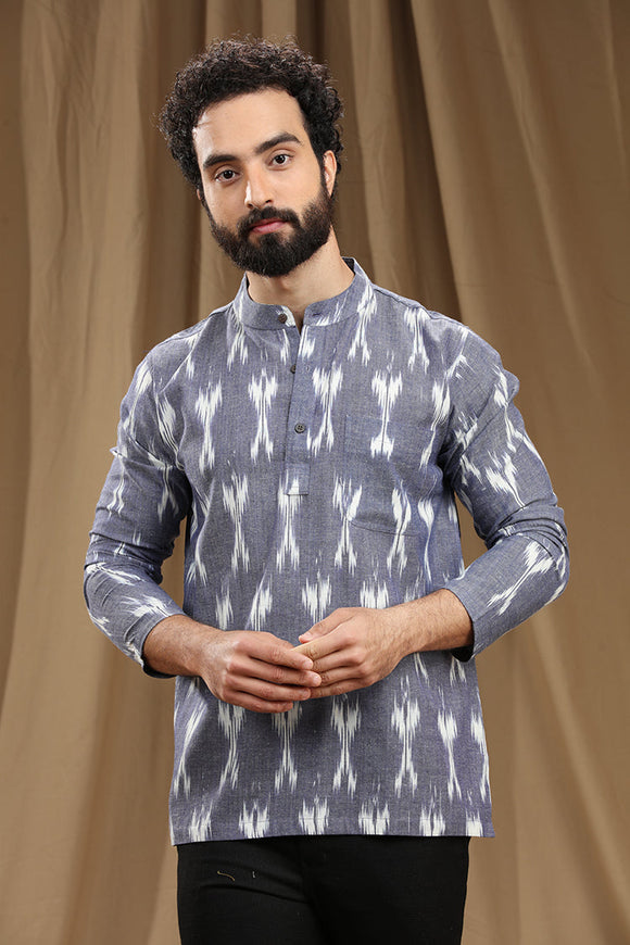 Discover the finest collection of men's cotton ikat short kurtas with Full sleeves, combining trendy designs and unmatched comfort. Explore a wide range of traditional and contemporary patterns that showcase the beauty of Indian craftsmanship. Elevate your style with these exquisite kurtas, perfect for any occasion. IKAT COTTON SHORT KURTA,kurtas for men,mens kurtas,men kurtas,men short kurtas,short kurtas for men,mens short kurtas,buy kurtas online,buy online kurtas,mens Full sleeves short kurtas,