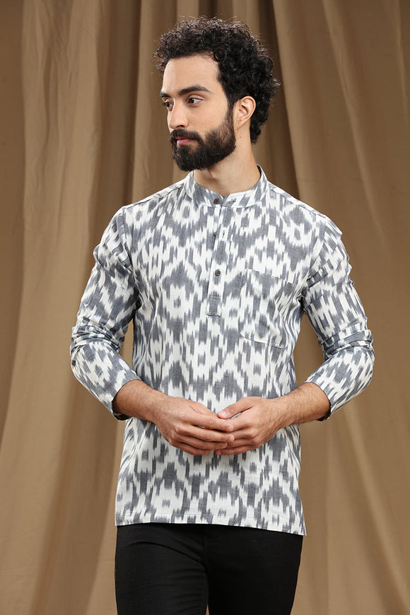 Discover the finest collection of men's cotton ikat short kurtas with Full sleeves, combining trendy designs and unmatched comfort. Explore a wide range of traditional and contemporary patterns that showcase the beauty of Indian craftsmanship. Elevate your style with these exquisite kurtas, perfect for any occasion. IKAT COTTON SHORT KURTA,kurtas for men,mens kurtas,men kurtas,men short kurtas,short kurtas for men,mens short kurtas,buy kurtas online,buy online kurtas,mens Full sleeves short kurtas,