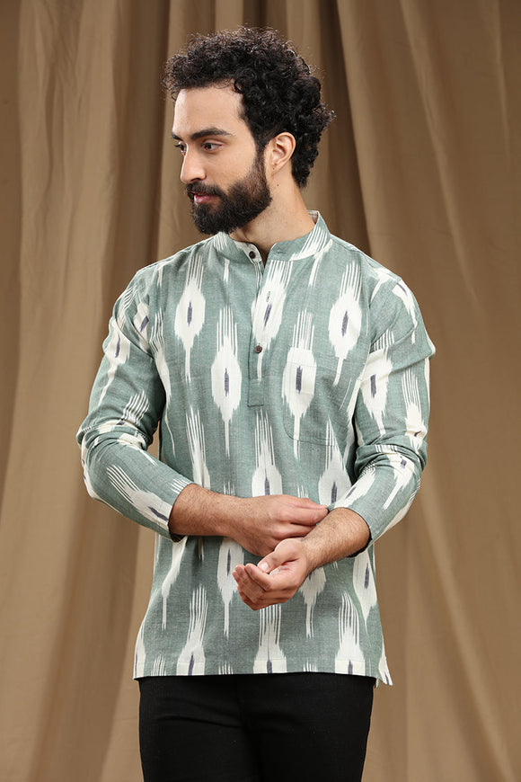 Discover the finest collection of men's cotton ikat short kurtas with Full sleeves, combining trendy designs and unmatched comfort. Explore a wide range of traditional and contemporary patterns that showcase the beauty of Indian craftsmanship. Elevate your style with these exquisite kurtas, perfect for any occasion. IKAT COTTON SHORT KURTA,kurtas for men,mens kurtas,men kurtas,men short kurtas,short kurtas for men,mens short kurtas,buy kurtas online,buy online kurtas,mens Full sleeves short kurtas,