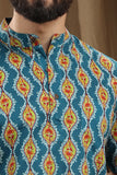 BLOCK PRINTED COTTON SHORT KURTA