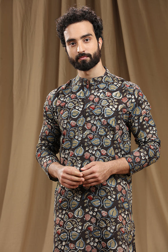 HAND BLOCK KALAMKARI COTTON LONG KURTA