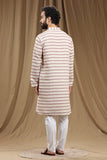 CREAM COTTON DOBBY LONG KURTA