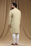 BROWN COTTON KANTHA LONG KURTA