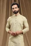 BROWN COTTON KANTHA LONG KURTA