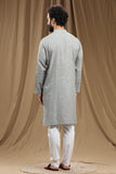 GREY COTTON KANTHA LONG KURTA