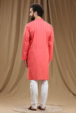 PINK COTTON DOBBY LONG KURTA