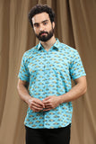 Hand Block Print Cotton Shirt with Half Sleeves - Traditional Artistry meets Contemporary Fashion