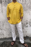 COTTON SLUB YELLOW SHORT KURTA