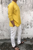 COTTON SLUB YELLOW SHORT KURTA