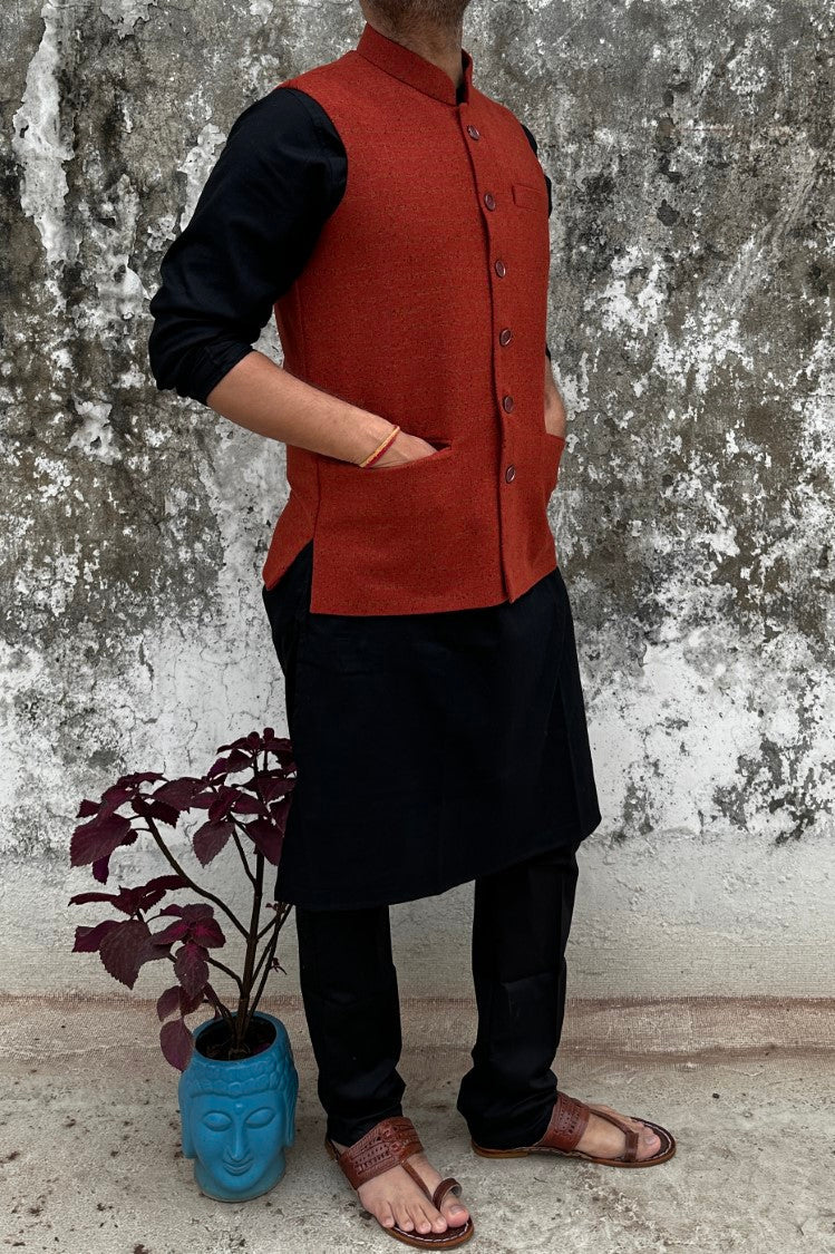 Khadi Winter Jacket With Hoodie for Men, Cotton Jacket