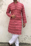 SUPERIOR HANDWOVEN COTTON IKAT WEAVE LONG KURTA