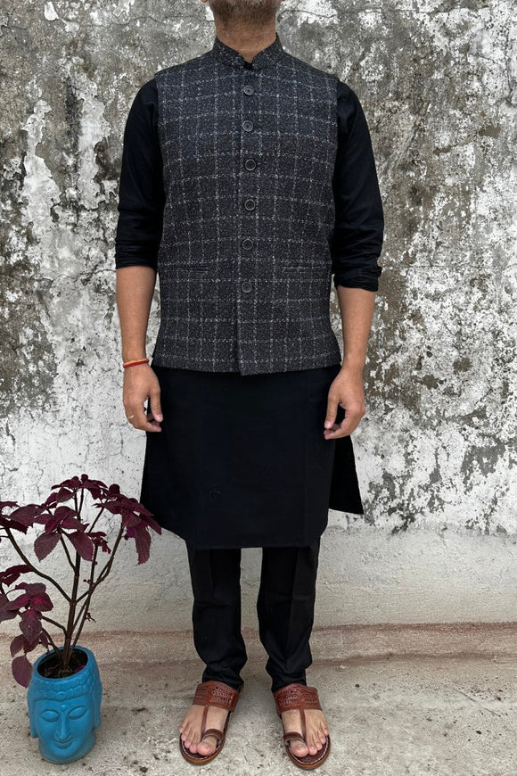 Classic Woolen Tweed Nehru Jacket - A timeless blend of warmth and style for the modern man,Woolen nehru jackets,woolen modi jackets,tweed woolen nehru jackets