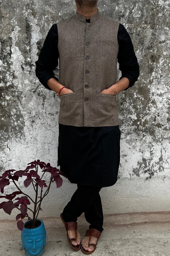 Classic Woolen Tweed Nehru Jacket - A timeless blend of warmth and style for the modern man,Woolen nehru jackets,woolen modi jackets,tweed woolen nehru jackets