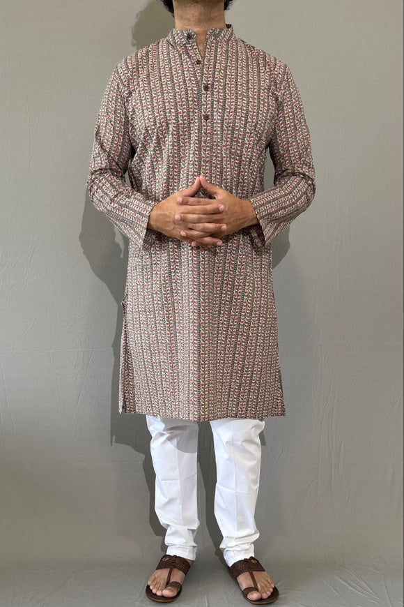 COTTON HANDBLOCK LONG KURTA