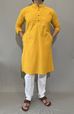 COTTON HALDI YELLOW PLAIN LONG KURTA