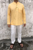 COTTON TEXTURED LEMON SHORT KURTA