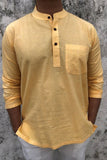 COTTON TEXTURED LEMON SHORT KURTA