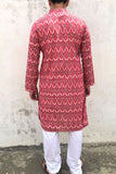 SUPERIOR HANDWOVEN COTTON IKAT WEAVE LONG KURTA