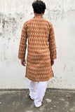 SUPERIOR HANDWOVEN COTTON IKAT WEAVE LONG KURTA