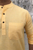 COTTON TEXTURED LEMON SHORT KURTA