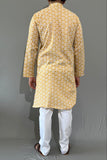 COTTON YELLOW HANDBLOCK LONG KURTA