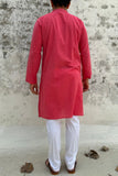 PINK COTTON KANTHA LONG KURTA