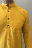 COTTON HALDI YELLOW PLAIN LONG KURTA