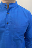 ROYAL BLUE COTTON SHORT KURTA