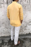 COTTON TEXTURED LEMON SHORT KURTA