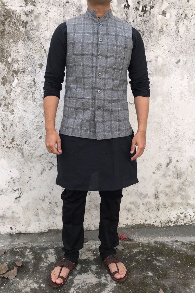 Khadi Winter Jacket With Hoodie for Men, Cotton Jacket
