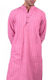 PINK COTTON DOBBY LONG KURTA