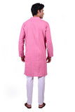 PINK COTTON DOBBY LONG KURTA