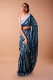 HAND BLOCK SAREE WITH RUNNING BLOUSE ( Image Blouse not included)