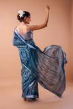 HAND BLOCK SAREE WITH RUNNING BLOUSE ( Image Blouse not included)