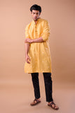 ORANGE COTTON DOBBY LONG KURTA